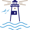 image of a light house and 3 birds flying