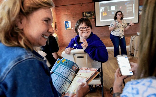 Participants in a community mapping event.