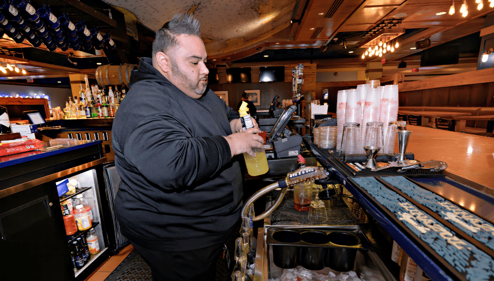 Edward Torres works as a barback at Bally's Twin River.