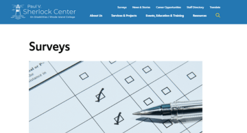 Survey page on Sherlock Center website